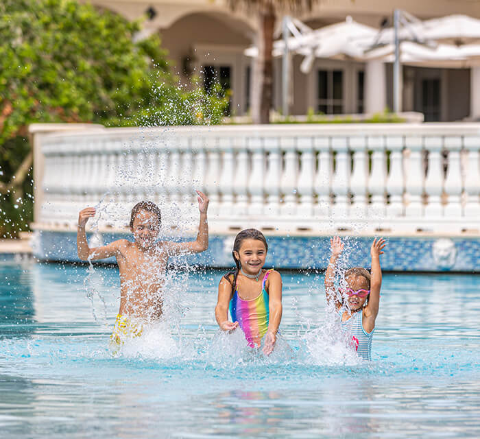 kids playing in pool