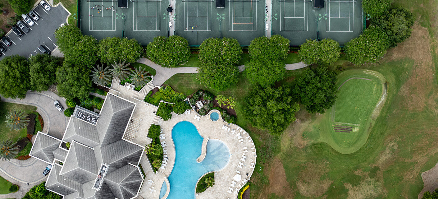 pool and tennis courts