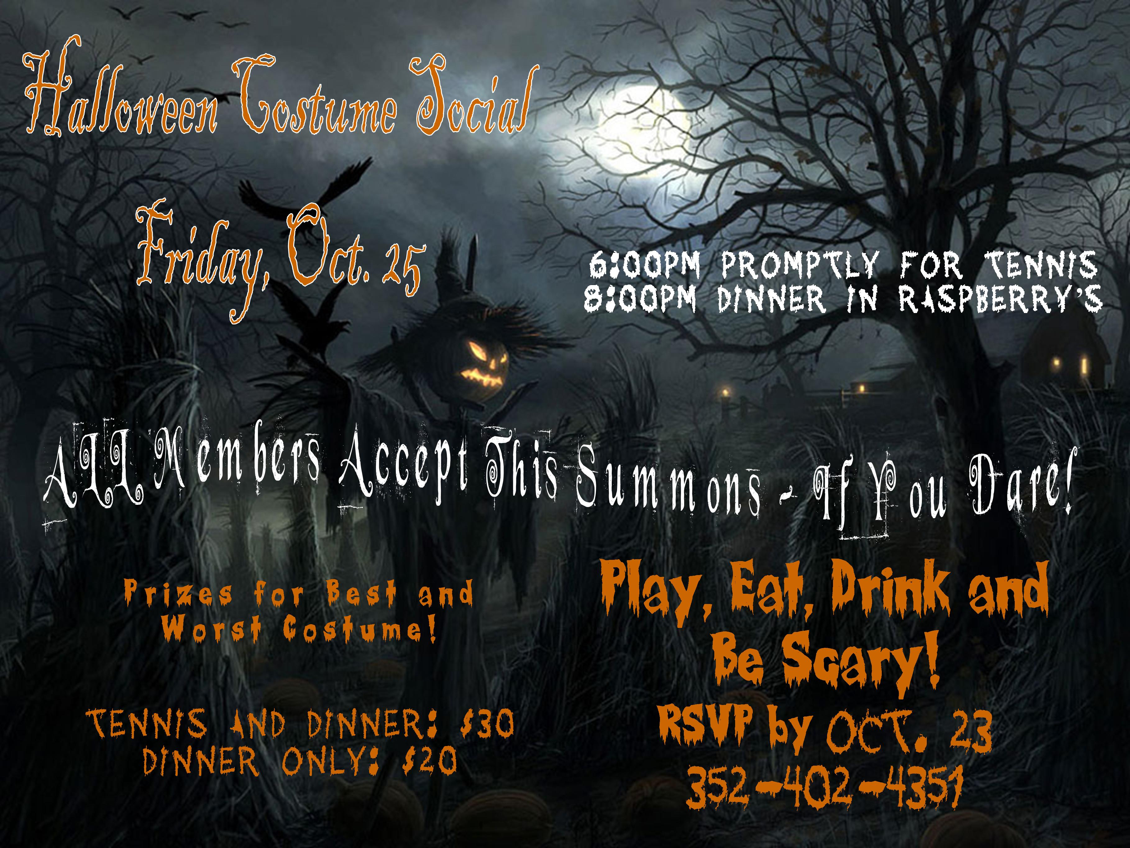 Halloween Costume Contest & Tennis Social Golden Ocala Events